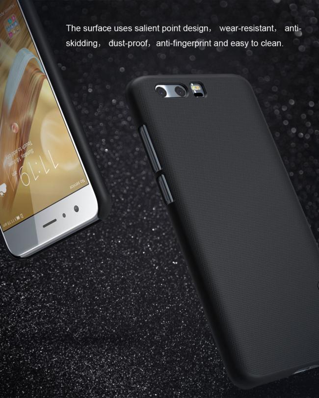 Dėklas Huawei Honor 9, galinis iš silikono, juodas, su apsaugine plėvele, NILLKIN FROSTED