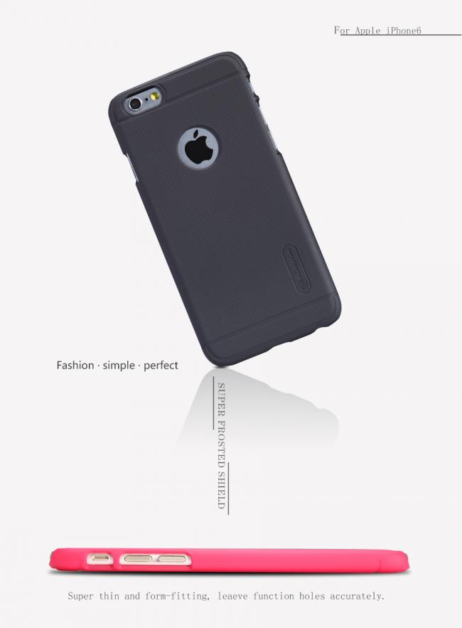 Dėklas Iphone 6, 6s Plus, galinis iš silikono, juodas, su apsaugine plėvele, NILLKIN FROSTED