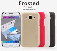 Dėklas Samsung J1, galinis iš silikono, auksinis, su apsaugine plėvele, NILLKIN FROSTED