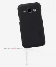Dėklas Samsung J1, galinis iš silikono, juodas, su apsaugine plėvele, NILLKIN FROSTED