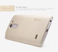 Dėklas LG G3 Stylus, D690, galinis iš silikono, auksinis, su apsaugine plėvele, NILLKIN FROSTED