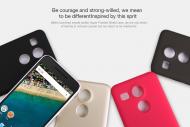 Dėklas LG Nexus 5X, galinis iš silikono, auksinis, su apsaugine plėvele, NILLKIN FROSTED