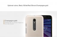 Dėklas Motorola G, 3 gen, XT1550, galinis iš silikono, auksinis, su apsaugine plėvele, NILLKIN FROSTED