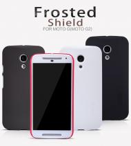 Dėklas Motorola G2, G 2 gen., galinis iš silikono, juodas, su apsaugine plėvele, NILLKIN FROSTED