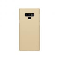 Dėklas Samsung NOTE 9, galinis iš silikono, auksinis, su apsaugine plėvele, NILLKIN FROSTED