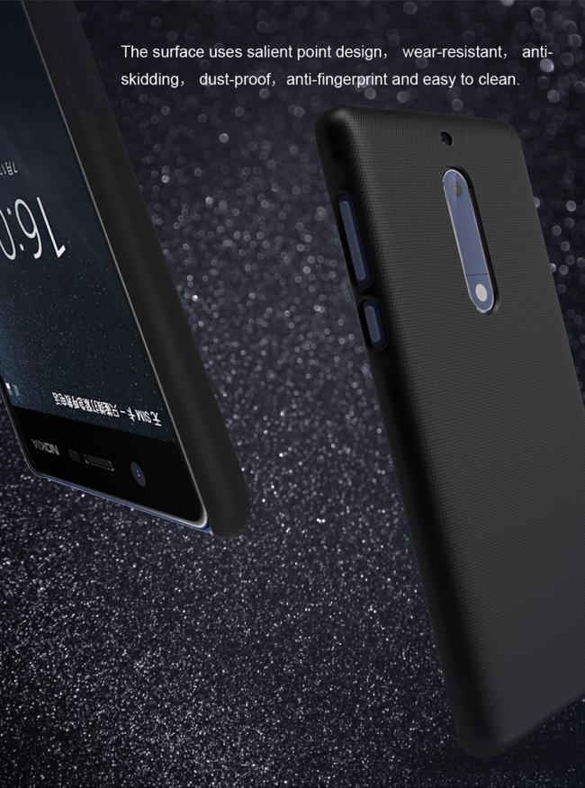 Dėklas Nokia 5, galinis iš plastiko, su apsaugine plėvele, NILLKIN FROSTED