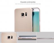 Dėklas Samsung S6 EDGE plus, galinis iš silikono, auksinis, su apsaugine plėvele, NILLKIN FROSTED