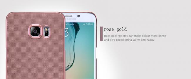 Galiniai+Ekrano plevelė, Frosted serijos Samsung S6 EDGE plus, Rose Gold, Nillkin LCD apsauginė plevele komplekte