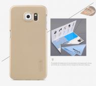 Galiniai+Ekrano plevelė, 311240 Frosted serijos Samsung S6, auksinis, Nillkin LCD apsauginė plevele komplekte