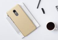 Dėklas Xiaomi Redmi 5 Plus, Note 5, galinis iš silikono, auksinis, su apsaugine plėvele, NILLKIN FROSTED