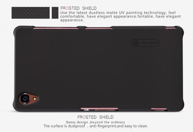 Dėklas Sony Z3, galinis iš silikono, juodas, su apsaugine plėvele, NILLKIN FROSTED