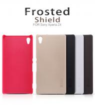 Dėklas Sony Z4, Z3 Plus, galinis iš silikono, auksinis, su apsaugine plėvele, NILLKIN FROSTED