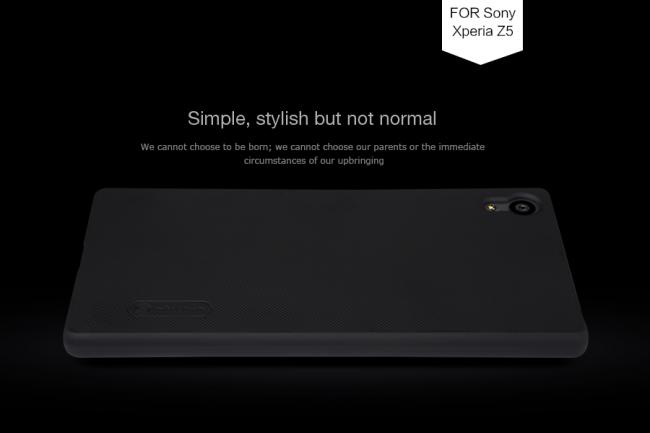 Dėklas Sony Z5 Premium, galinis iš silikono, juodas, su apsaugine plėvele, NILLKIN FROSTED