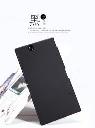 Dėklas Sony Z Ultra, galinis iš silikono, juodas, su apsaugine plėvele, NILLKIN FROSTED