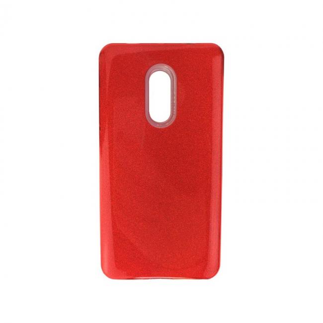 Galiniai dangteliai, Silikoniniai GLITTER, Samsung A8 Plus 2018, raudonas