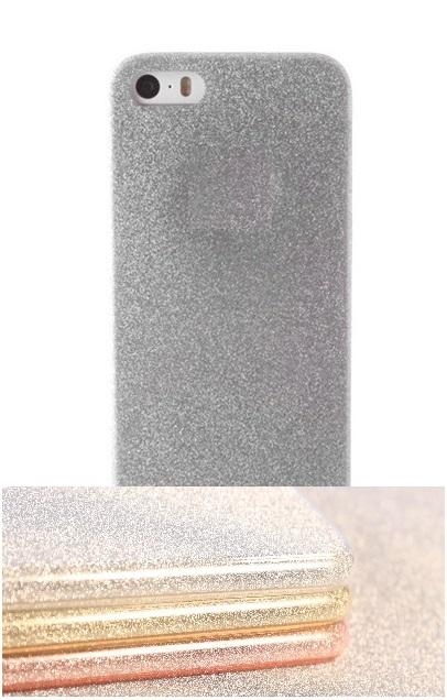 Galiniai dangteliai, Silikoniniai GLITTER, Huawei P8 lite, sidabrinis