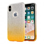 Galiniai dangteliai, Silikoniniai GLITTER, Iphone 11 Pro, sidabrinis-auksinis (DGLITTERIP11proSIGO)