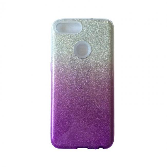 Galiniai dangteliai, Silikoniniai GLITTER, Samsung A9 2018, A9s, A9 Star pro, sidabrinis-violetinis