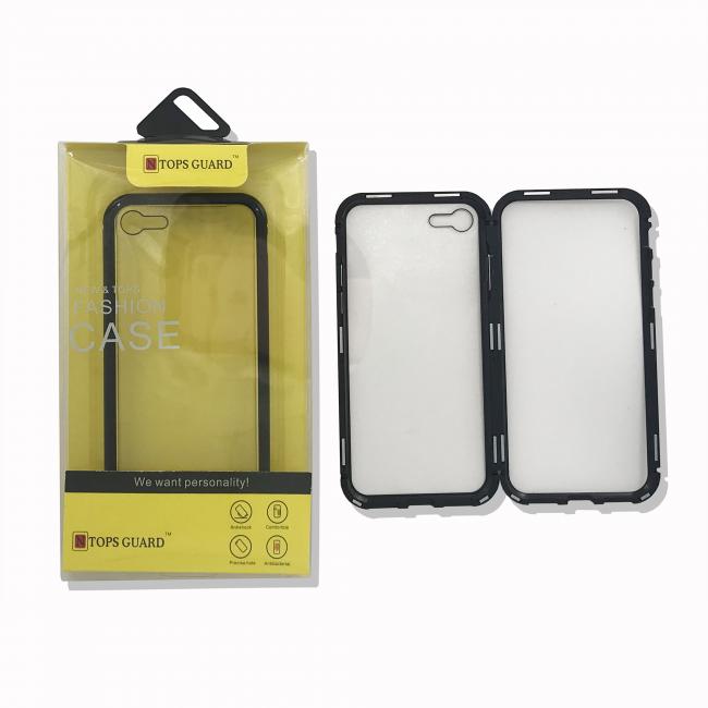 Galiniai dangteliai, N TOPS MAGNETIC, Iphone 6 Plus, Aliumininis remelis iš 2 dalių su magnetais, Grudintas galinis stiklas (DMAGPLUS6plJ)