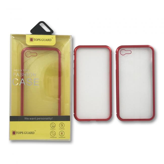 Galiniai dangteliai, N TOPS MAGNETIC, Iphone 6 Plus, Aliumininis remelis iš 2 dalių su magnetais, Grudintas galinis stiklas (DMAGPLUS6plR)