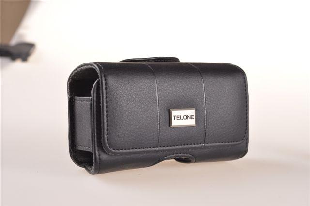 Universalus dėklas prie diržo 15 x 7,3 cm, odinis, juodas, tinka Samsung Galaxy S6, TELONE