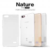 Dėklas Huawei Honor 4C, galinis iš silikono, permatomas juodas, NILLKIN NATURE 0,6 mm