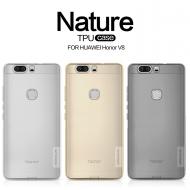 Dėklas Huawei Honor V8, galinis iš silikono, permatomas auksinis, NILLKIN NATURE 0,6 mm