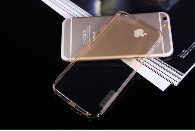 Dėklas Apple iPhone 6 Plus / 6S Plus, galinis iš silikono, permatomas auksinis, NILLKIN NATURE 0,6 mm