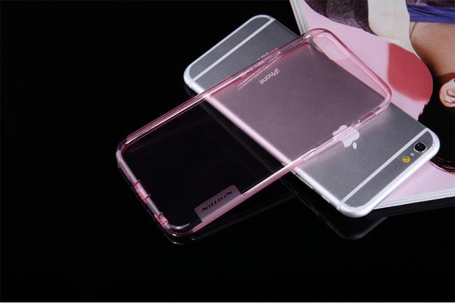 Dėklas Apple iPhone 6 / 6S, galinis iš silikono, permatomas rožinis, NILLKIN NATURE 0,6 mm