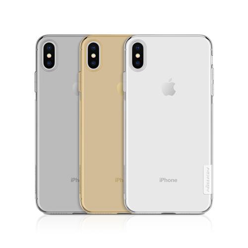 Dėklas Apple iPhone XS Max, galinis iš silikono, permatomas juodas, NILLKIN NATURE 0,6 mm