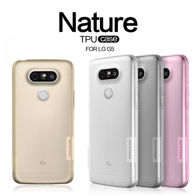 Dėklas LG G5, galinis iš silikono, skaidrus, NILLKIN NATURE 0,6 mm