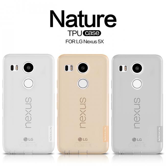 Dėklas LG Nexus 5X, galinis iš silikono, skaidrus, NILLKIN NATURE 0,6 mm
