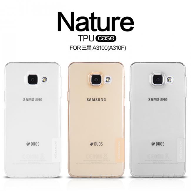 Silikoninis 0,6mm, 311551 Nature serijos, Samsung A3 2016, A310F, A3100, skaidrus, 0,6 mm