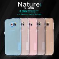 Dėklas Samsung S6 Edge Plus, galinis iš silikono, permatomas juodas, NILLKIN NATURE 0,6 mm