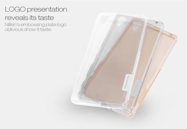 Dėklas, Sony X, galinis iš silikono, permatomas juodas, NILLKIN NATURE 0,6 mm