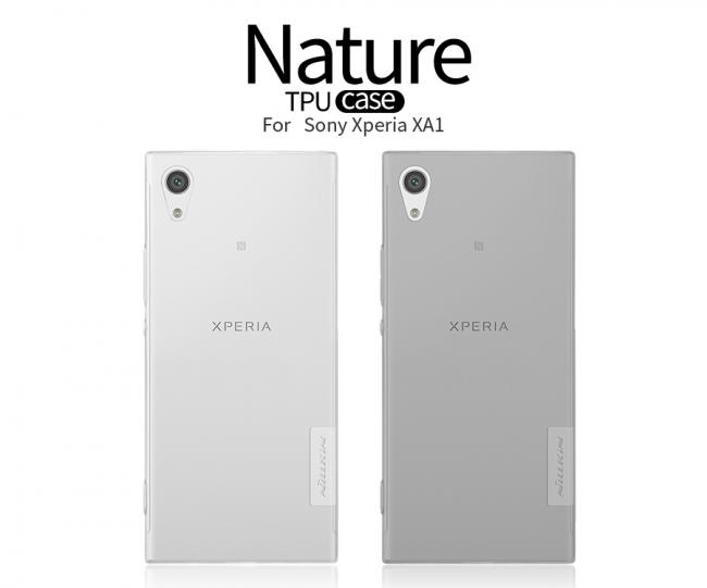 Dėklas Sony Xperia XA1 Ultra, galinis iš silikono, permatomas juodas, NILLKIN NATURE 0,6 mm