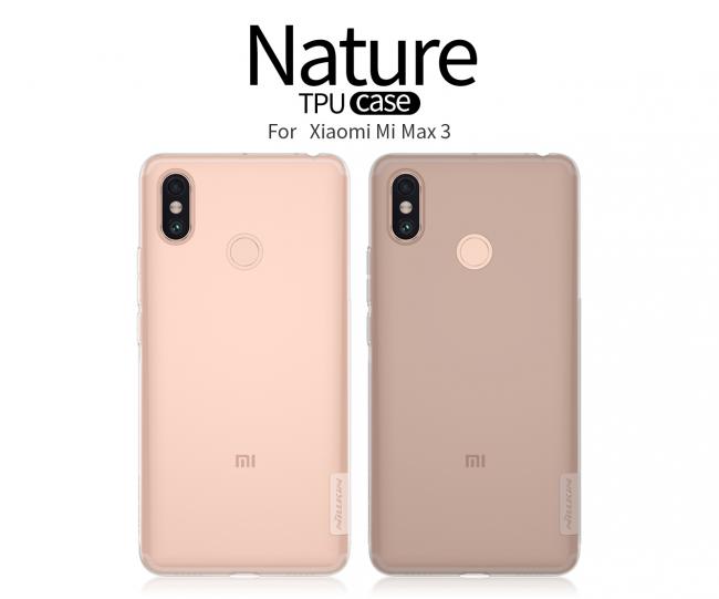 Dėklas Xiaomi MAX 3, galinis iš silikono, skaidrus, NILLKIN NATURE 0,6 mm