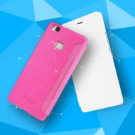 Dėklas Huawei P9 lite, atverčiamas į šoną, raudonas, SPARKLE