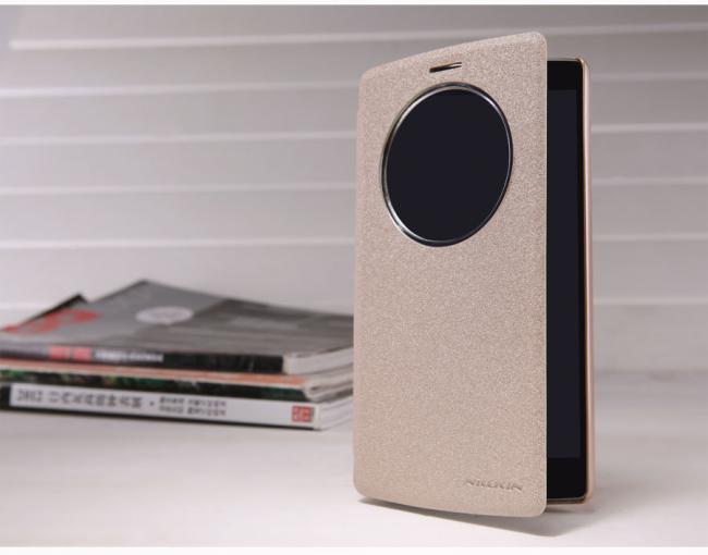 Dėklas LG G4, atverčiamas į šoną, auksinis, SPARKLE