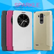 Dėklas LG G4 Stylus, atverčiamas į šoną, baltas, SPARKLE