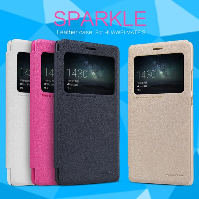 Dėklas Huawei Mate S, atverčiamas į šoną, juodas, SPARKLE
