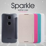 Dėklas Motorola Nexus 6, XT1100, atverčiamas į šoną, auksinis, SPARKLE