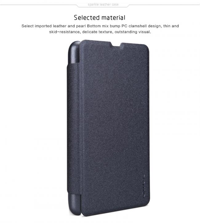 Dėklas Nokia 540, Microsoft Lumia 540, atverčiamas į šoną, juodas, SPARKLE