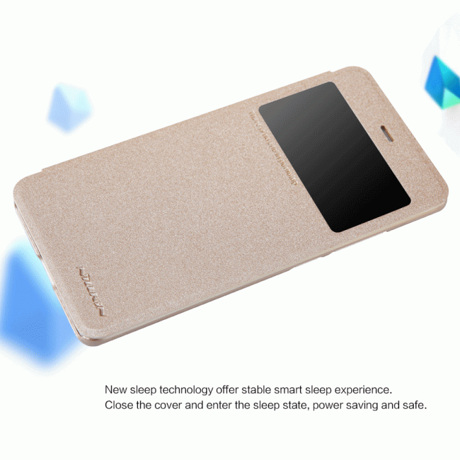 Dėklas Xiaomi 5s, atverčiamas į šoną, auksinis, SPARKLE