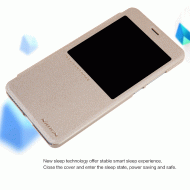 Dėklas Xiaomi Redmi NOTE 3, atverčiamas į šoną, auksinis, SPARKLE