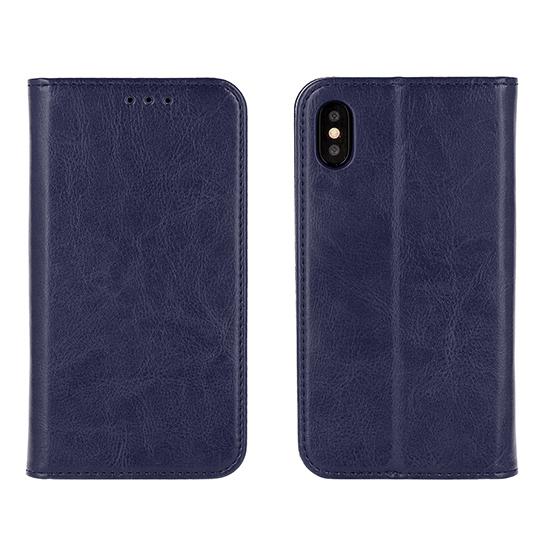 Atverčiami į šoną, BOOK SPECIAL, Huawei Y9 2019, Natūralios odos su guminiu remeliu ir magnetu, melynas