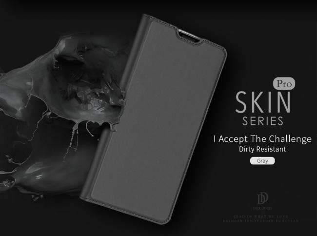 Dėklas Huawei Mate 10, silikonas 0,3mm, su magnetu, juodas, atverčiamas į šoną, DUX DUCIS SKIN PRO