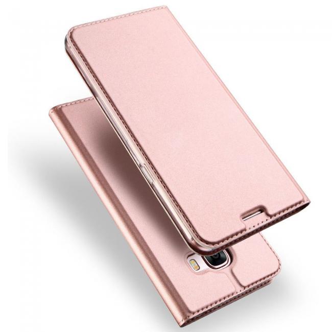 Dėklas Xiaomi mi 8 lite, mi 8x, silikonas 0,3mm, su magnetu, rose-gold, atverčiamas į šoną, DUX DUCIS SKIN PRO