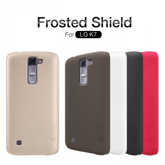 Dėklas LG K7, galinis iš silikono, juodas, su apsaugine plėvele, NILLKIN FROSTED