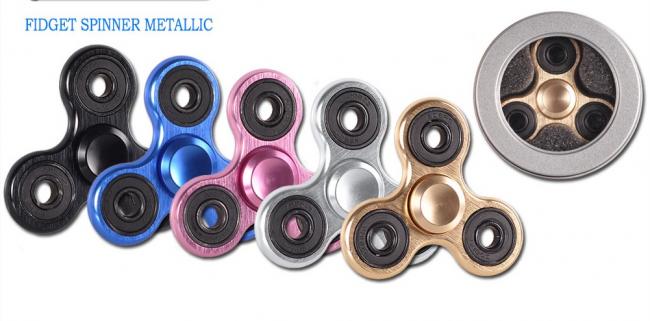 Suktukas - FIDGET SPINNER, aliuminis, juodas